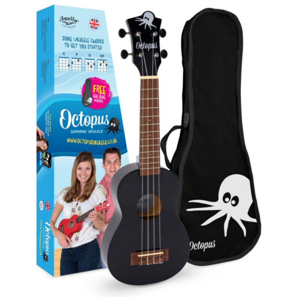 Ukelele Soprano Octopus UK 205BKS Negro