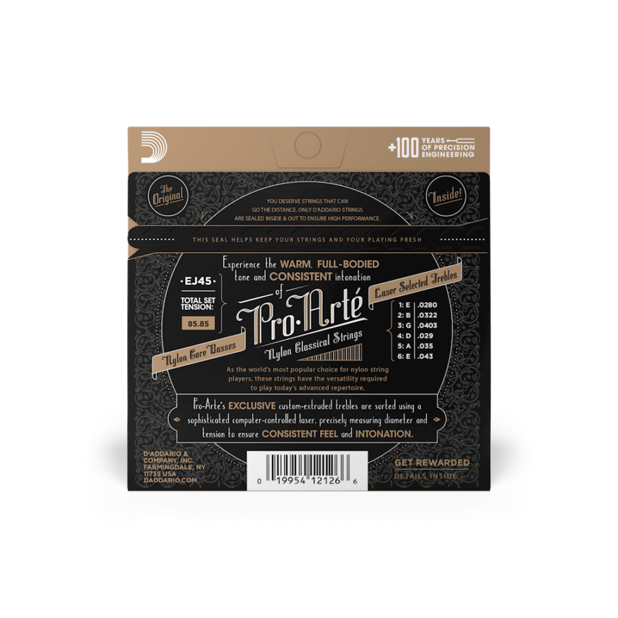 Juego Cuerdas Guitarra Clásica D'Addario EJ 45 Tensión Normal3